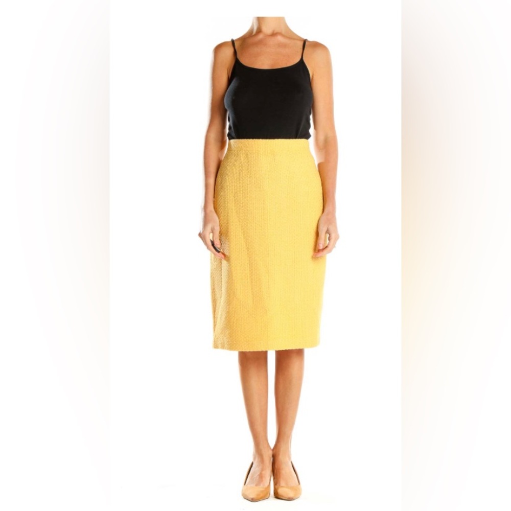 LUGIANA  Skirt 100% LINEN - Summer yellow /mustard size  24